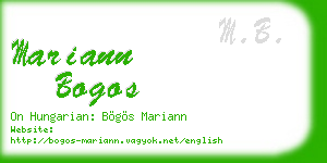 mariann bogos business card